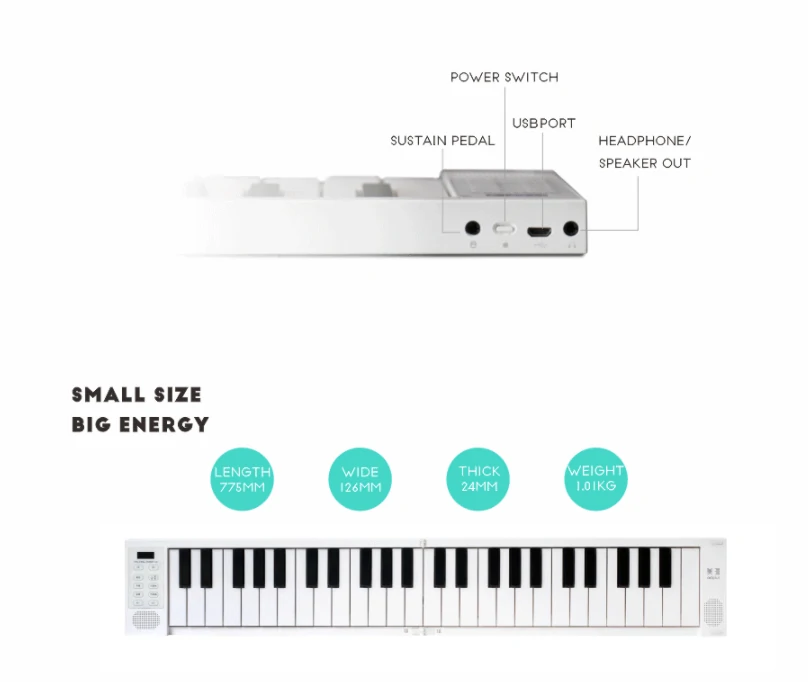 MIDI Keyboard Controller Midiplus Folding Piano 49