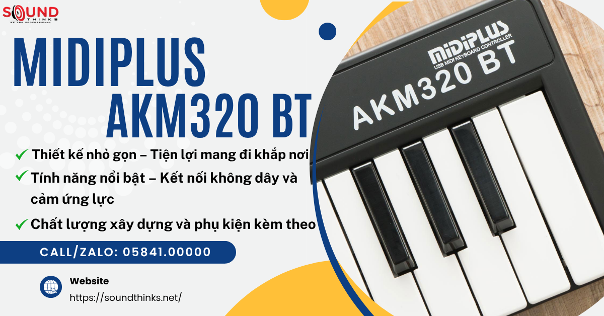 MIDI Keyboard Controller Midiplus AKM320 BT