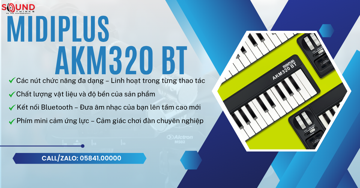 MIDI Keyboard Controller Midiplus AKM320 BT