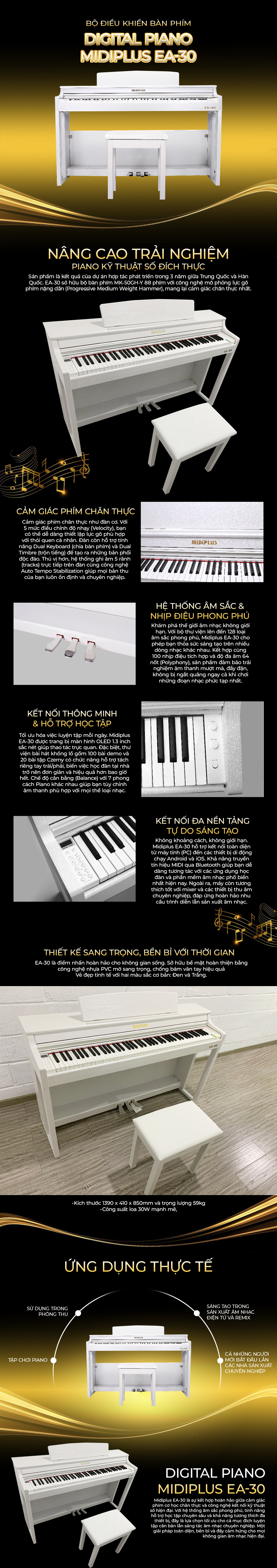 Digital Piano Midiplus EA-30