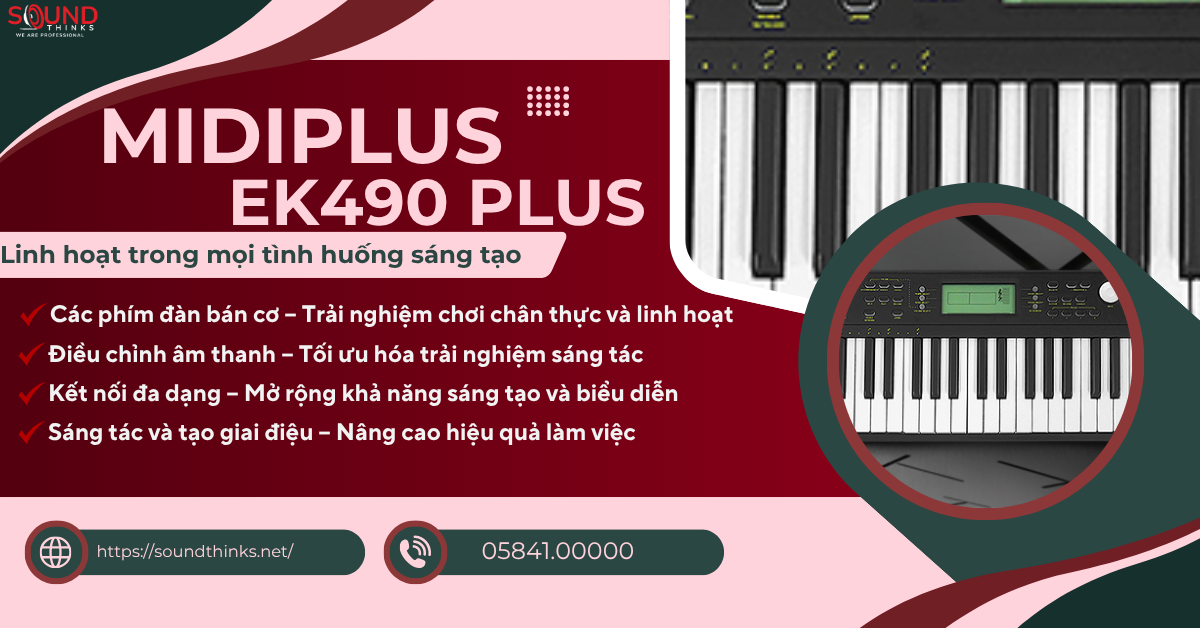MIDI Keyboard Controller Midiplus EK490 Plus