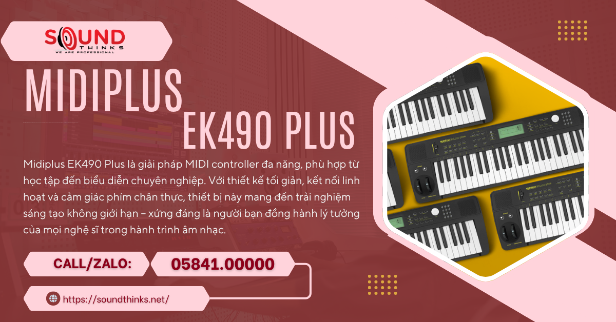 MIDI Keyboard Controller Midiplus EK490 Plus