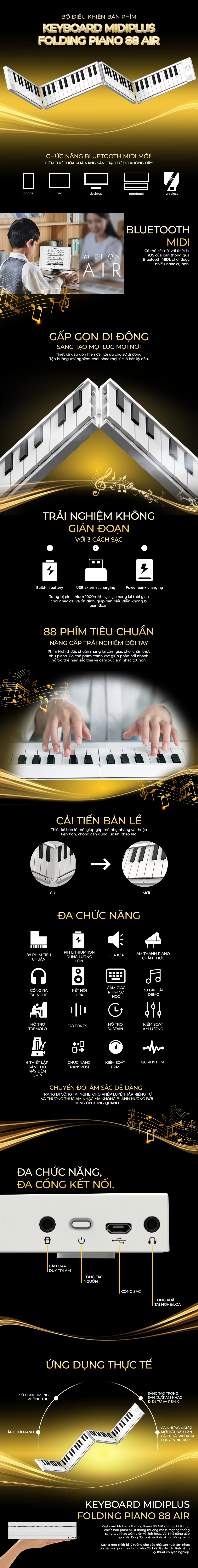 Keyboard Midiplus Folding Piano 88 AIR