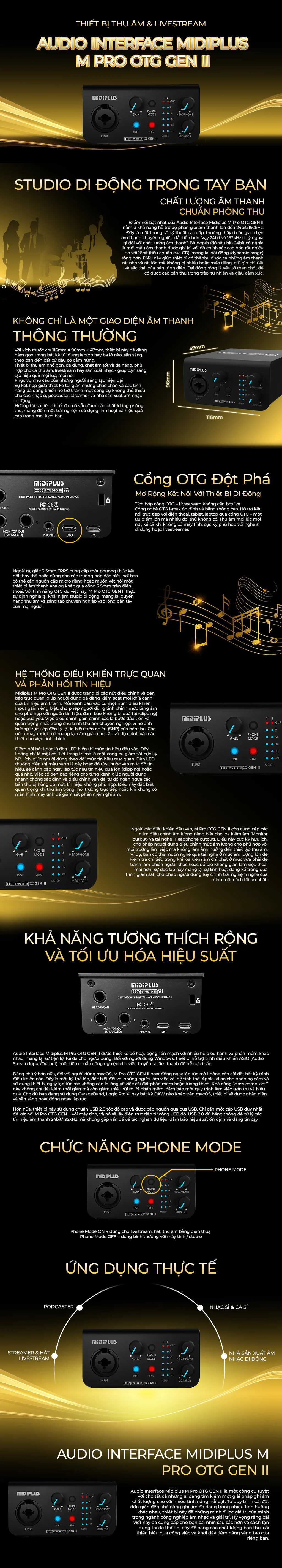 Audio Interface Midiplus M Pro OTG GEN II