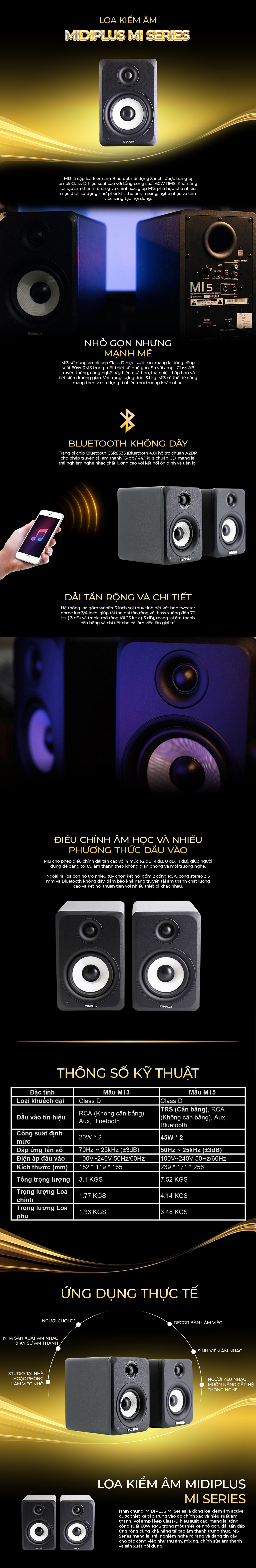 Loa kiểm âm Midiplus MI Series