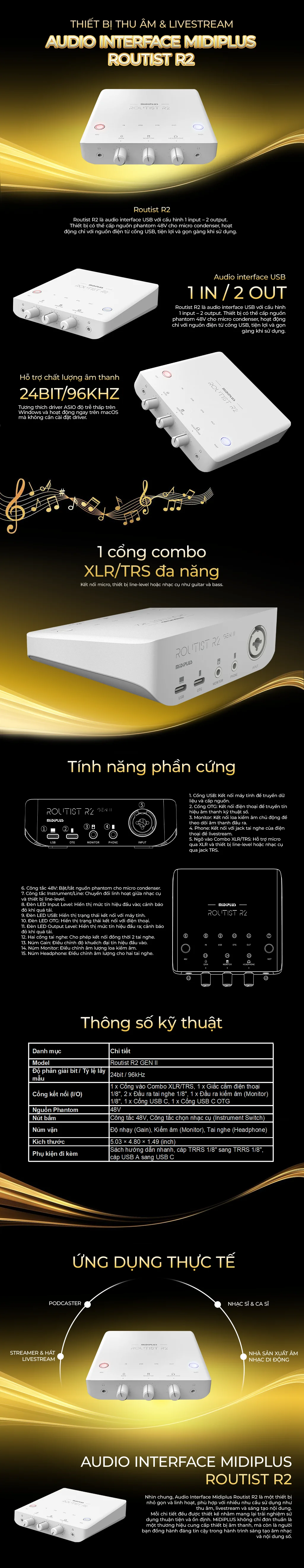 Audio Interface Midiplus Routist R2