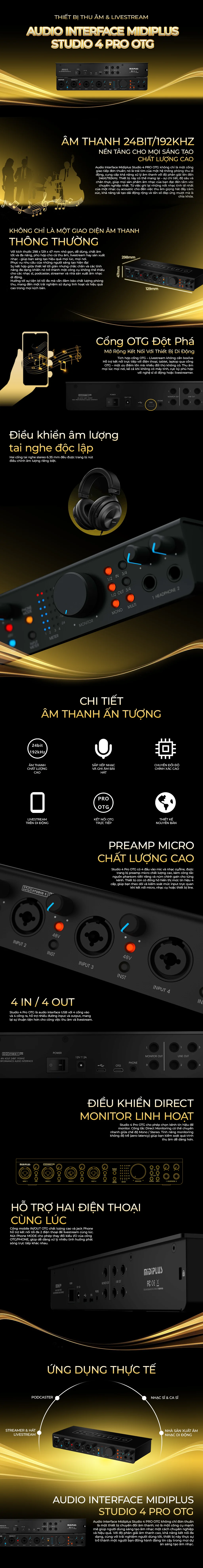 Audio Interface Midiplus Studio 4 Pro OTG