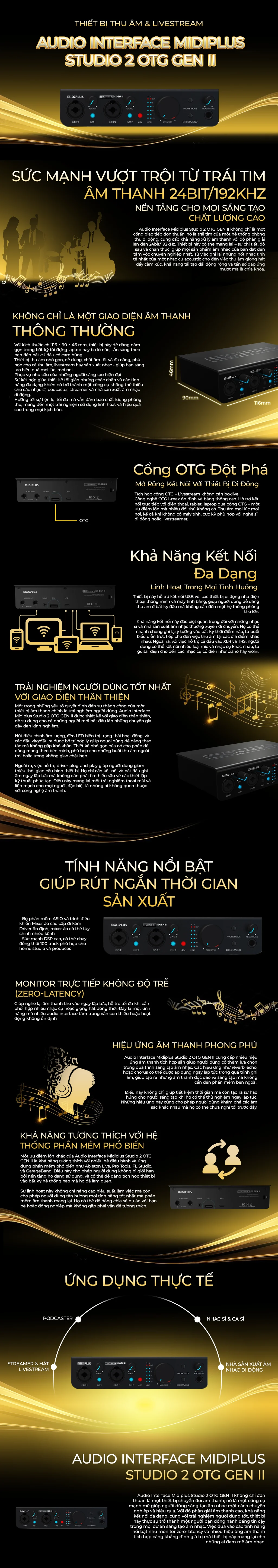 Audio Interface Midiplus Studio 2 OTG GEN II