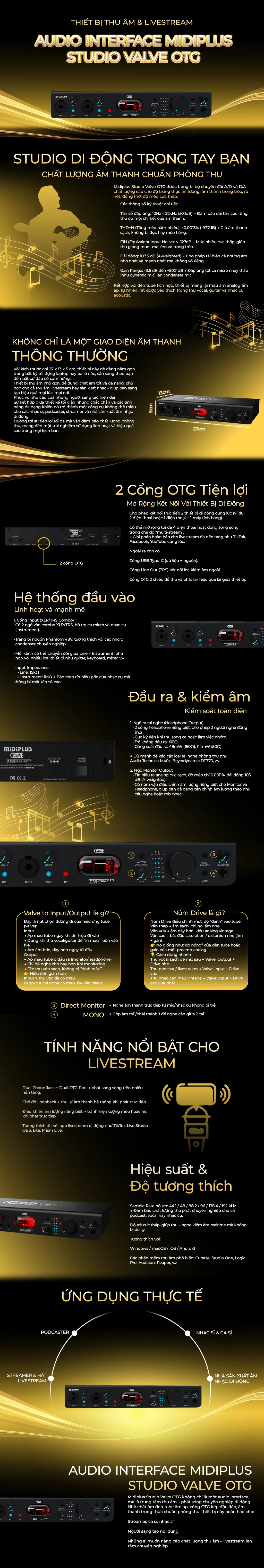 Audio Interface Midiplus Studio Valve OTG