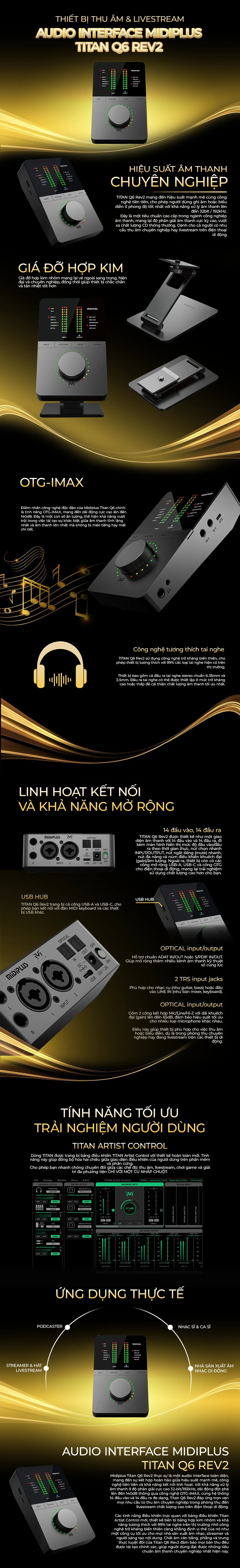 Audio Interface Midiplus Titan Q6 REV2