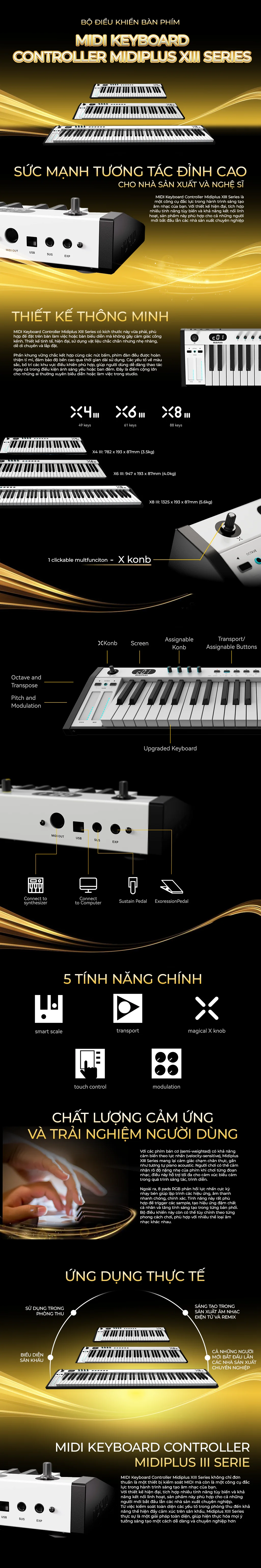 MIDI Keyboard Controller Midiplus XIII Series