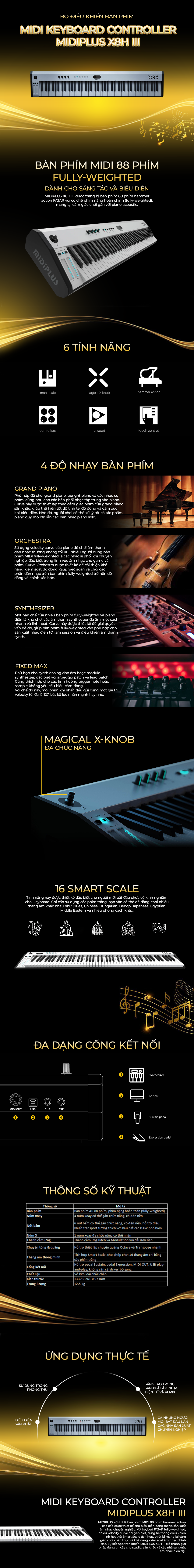 MIDI Keyboard Controller Midiplus X8H III