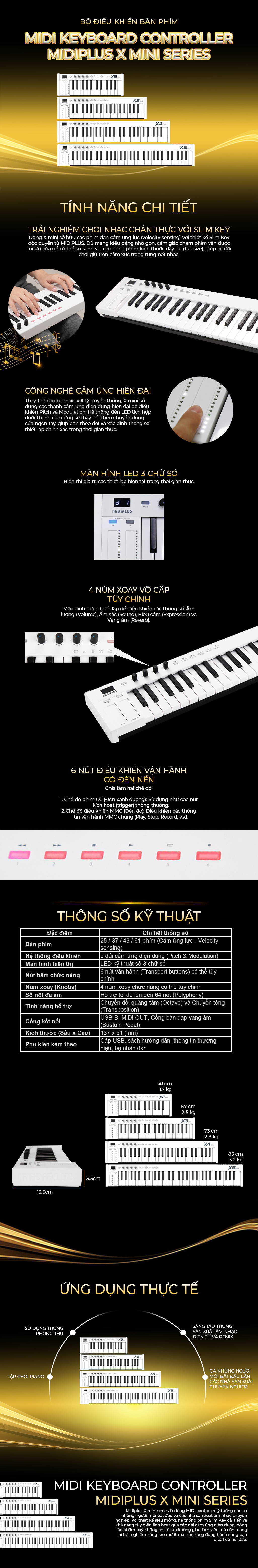 MIDI Keyboard Controller Midiplus X Mini Series