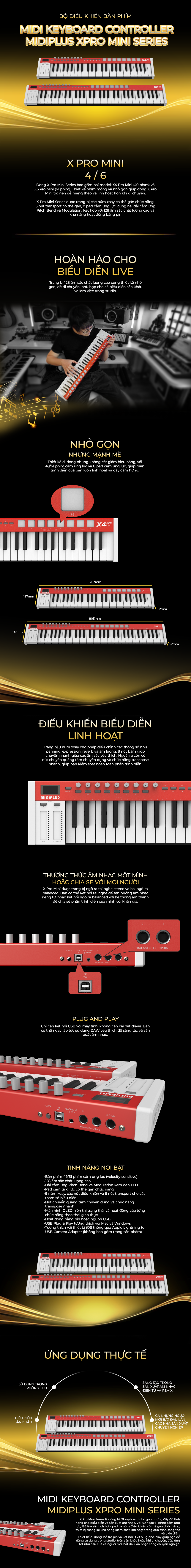 MIDI Keyboard Controller Midiplus X6 Pro Mini