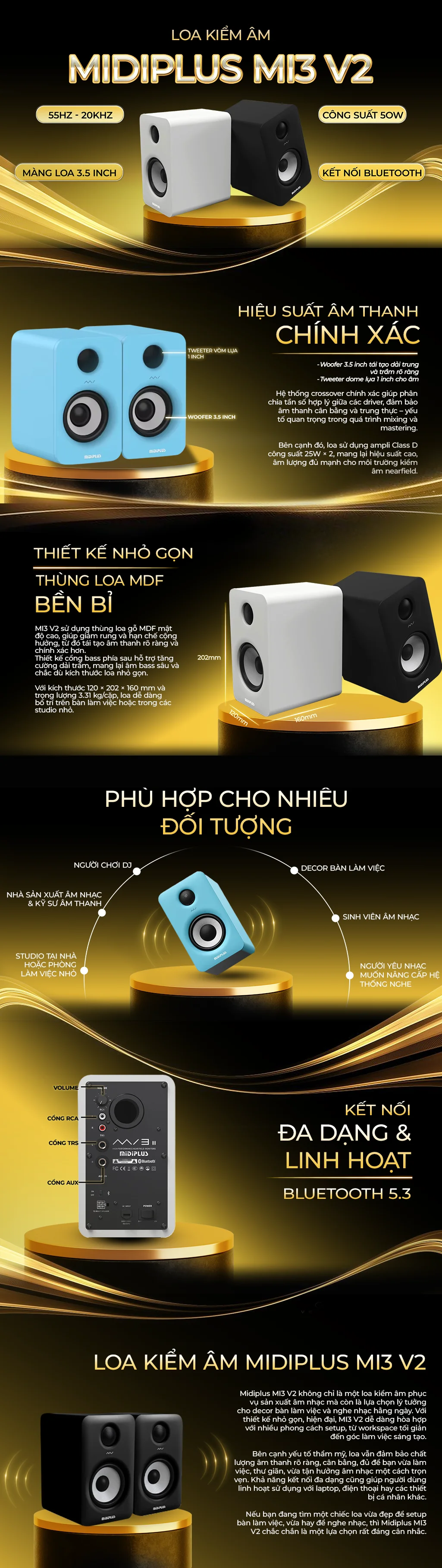 Loa kiểm âm Midiplus Mi3 V2