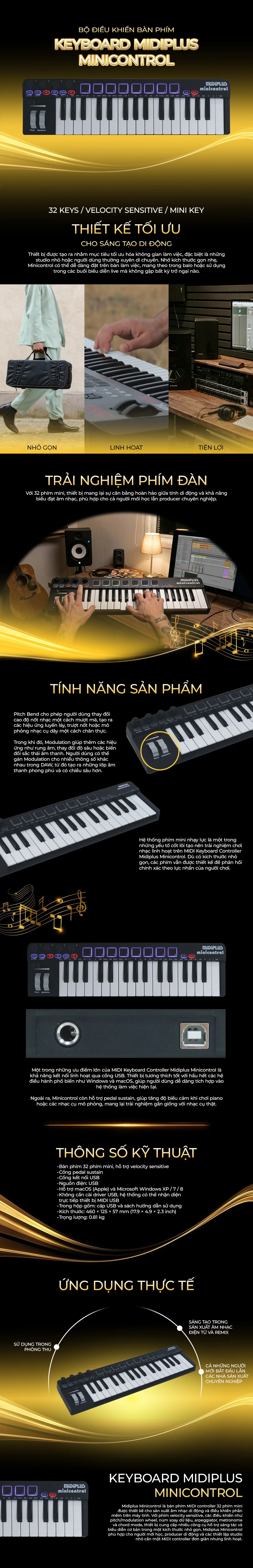 MIDI Keyboard Controller Midiplus Minicontrol