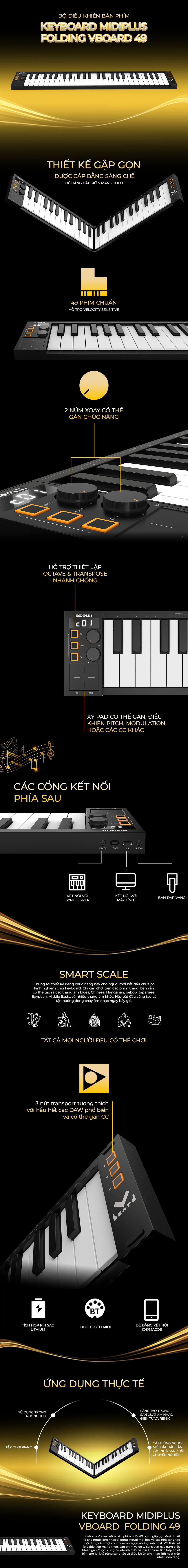 MIDI Keyboard Controller Midiplus Vboard 49