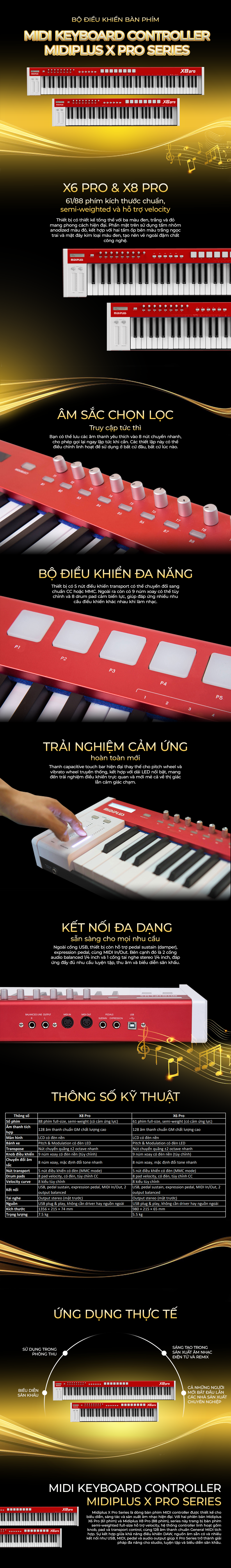 MIDI Keyboard Controller Midiplus X6 Pro